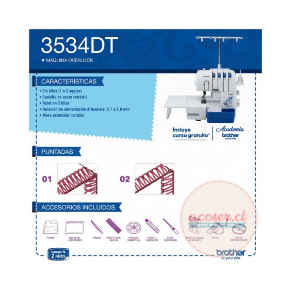 Overlock BROTHER 3534DT - Imagen 6