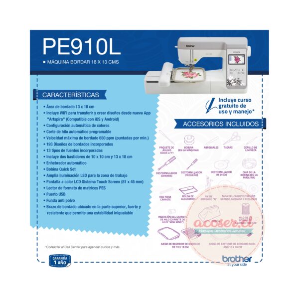 Bordadora BROTHER PE910L - Imagen 5