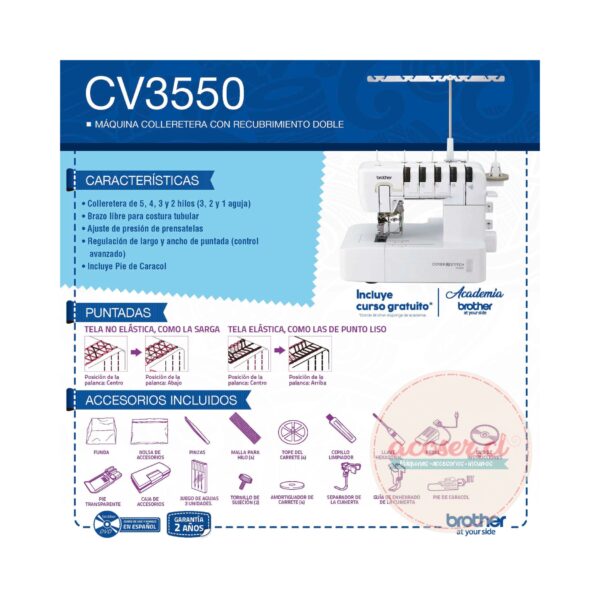 Colleretera BROTHER CV3550 - Imagen 5