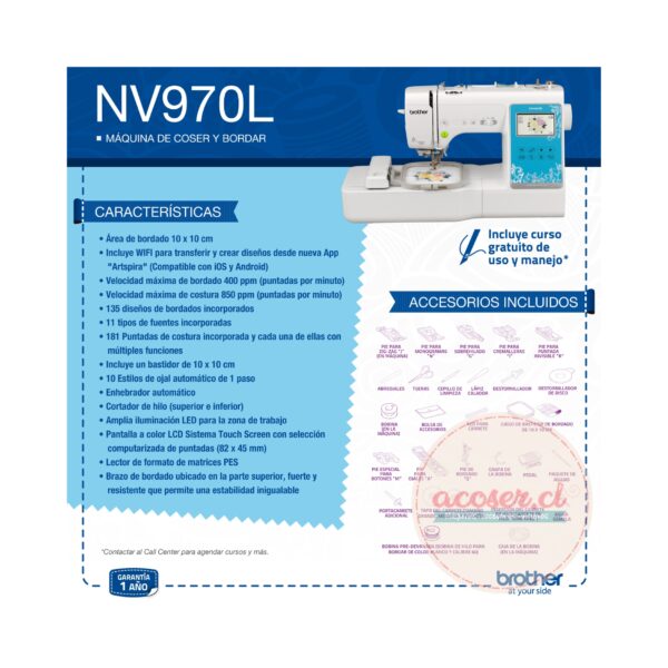 Bordadora BROTHER NV970L - Imagen 6