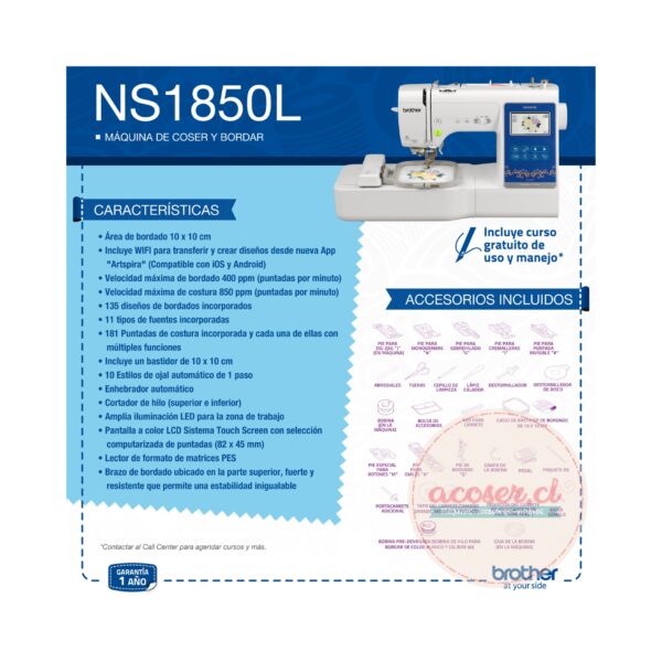 Bordadora BROTHER NS1850 - Imagen 6
